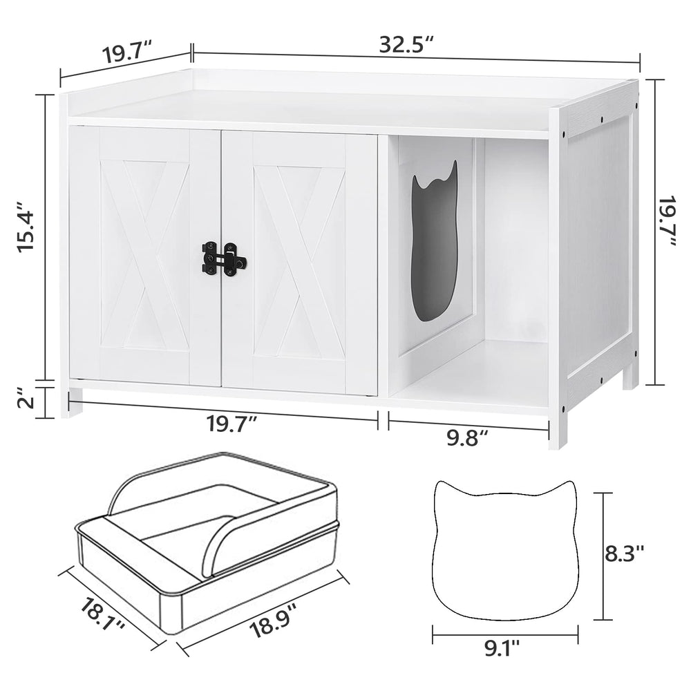 MAHANCRIS wooden washroom stores litter supplies while adding rustic elegance.