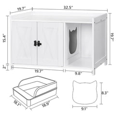 MAHANCRIS wooden washroom stores litter supplies while adding rustic elegance.