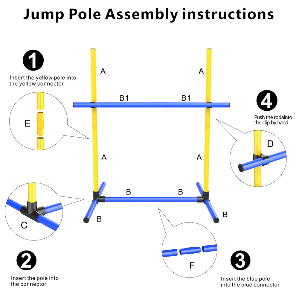 MAICOBI dog agility hurdles quick-assembly design for fast setup.