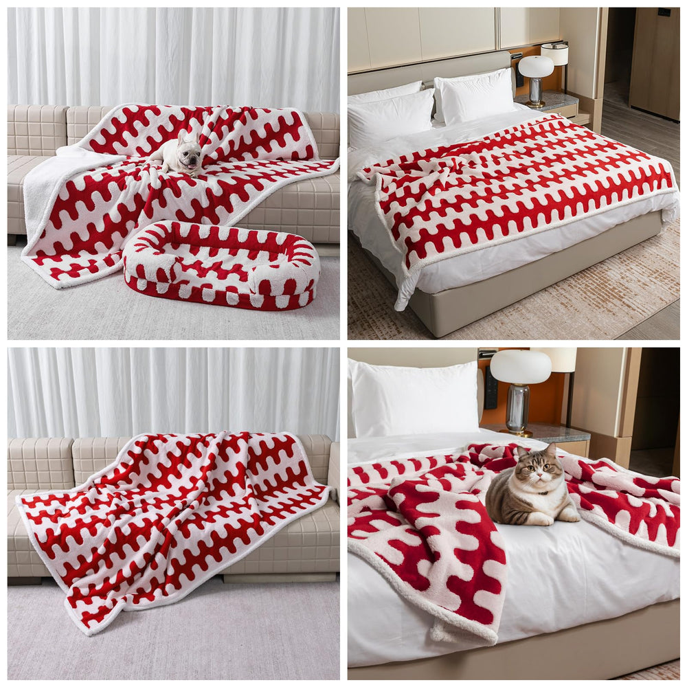 Maidewow waterproof pet blanket green floral pattern folded for easy storage and quick setup.