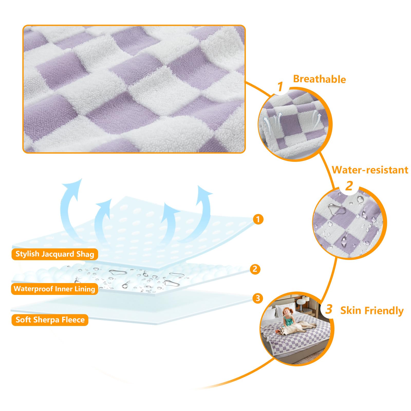 Maidewow waterproof pet blanket puppy cat use shows comfy nap surface.