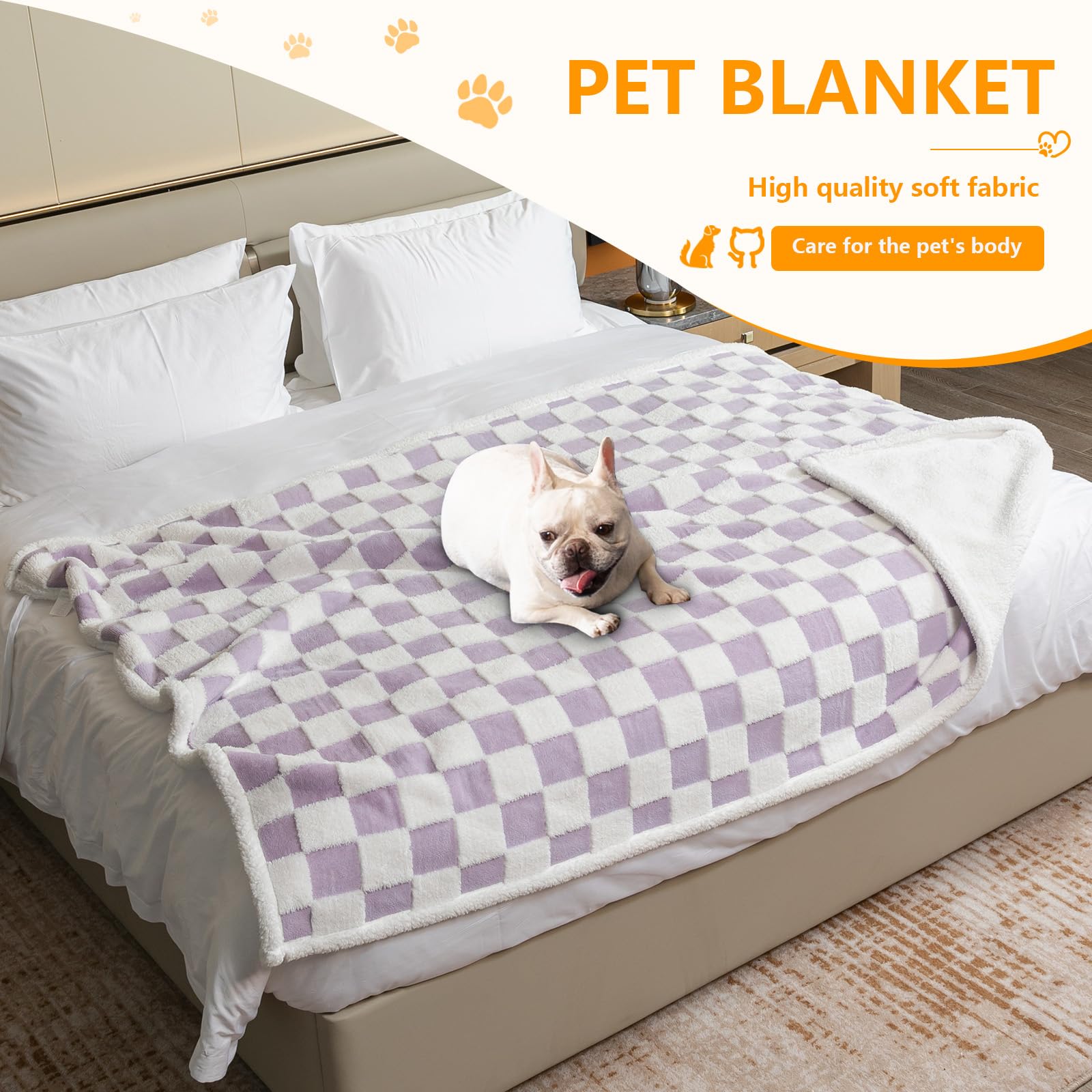 Maidewow waterproof pet blanket blue cloud on bed adds soft warmth for pets