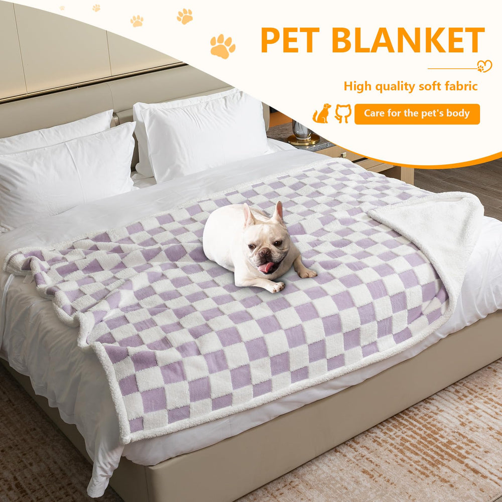 Maidewow waterproof pet blanket blue cloud on bed adds soft warmth for pets