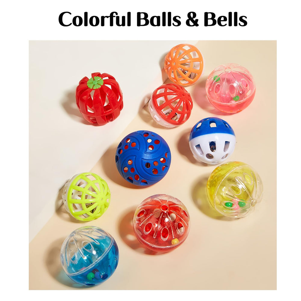 Maiguangta colorful-balls-and-bells add visual stimulation for active play.