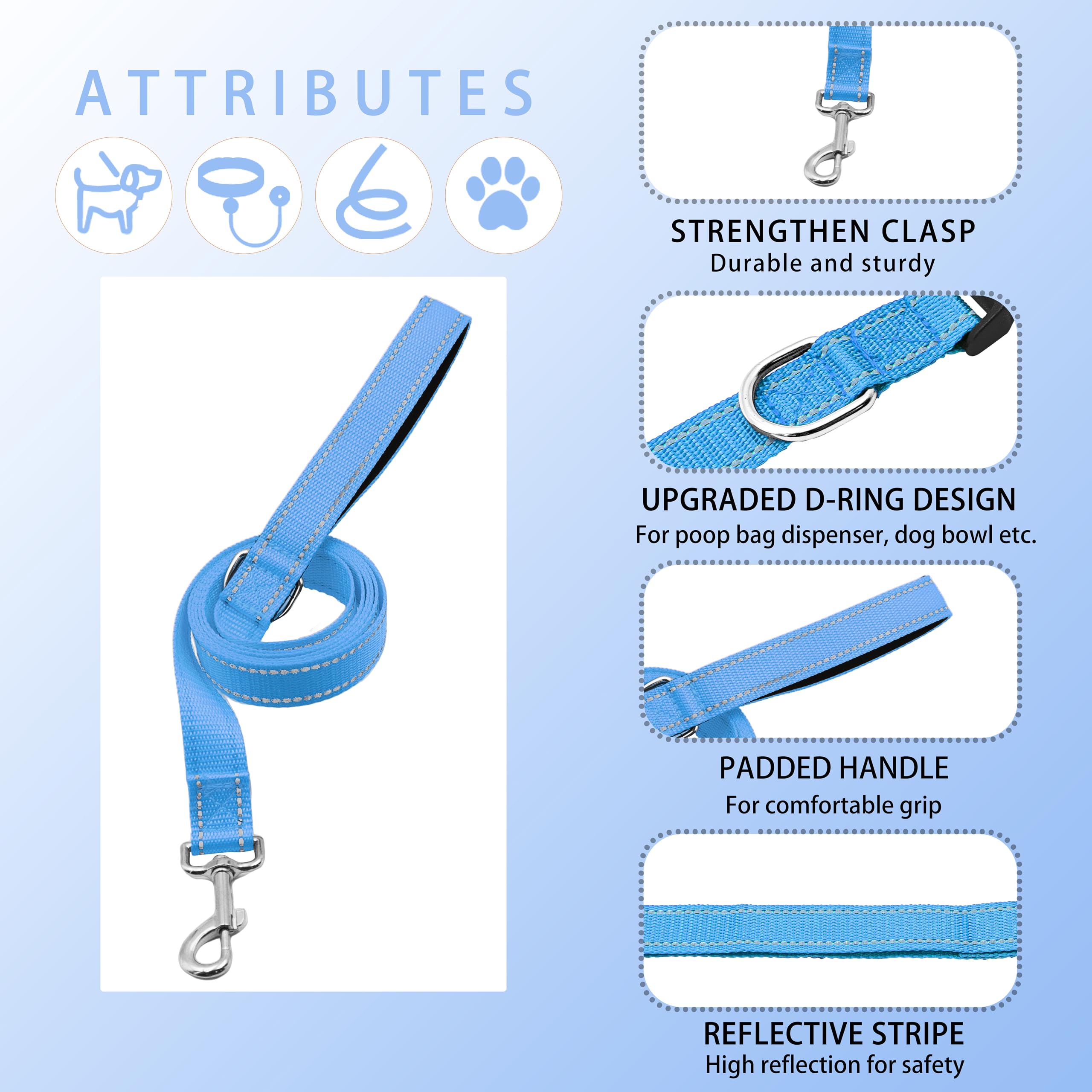 Maiiu adjustable collar with quick release buckle and D-ring for safe leash attachment