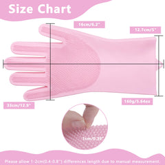 Maiiu grooming gloves pink side brush for deep cleaning and fur lift.