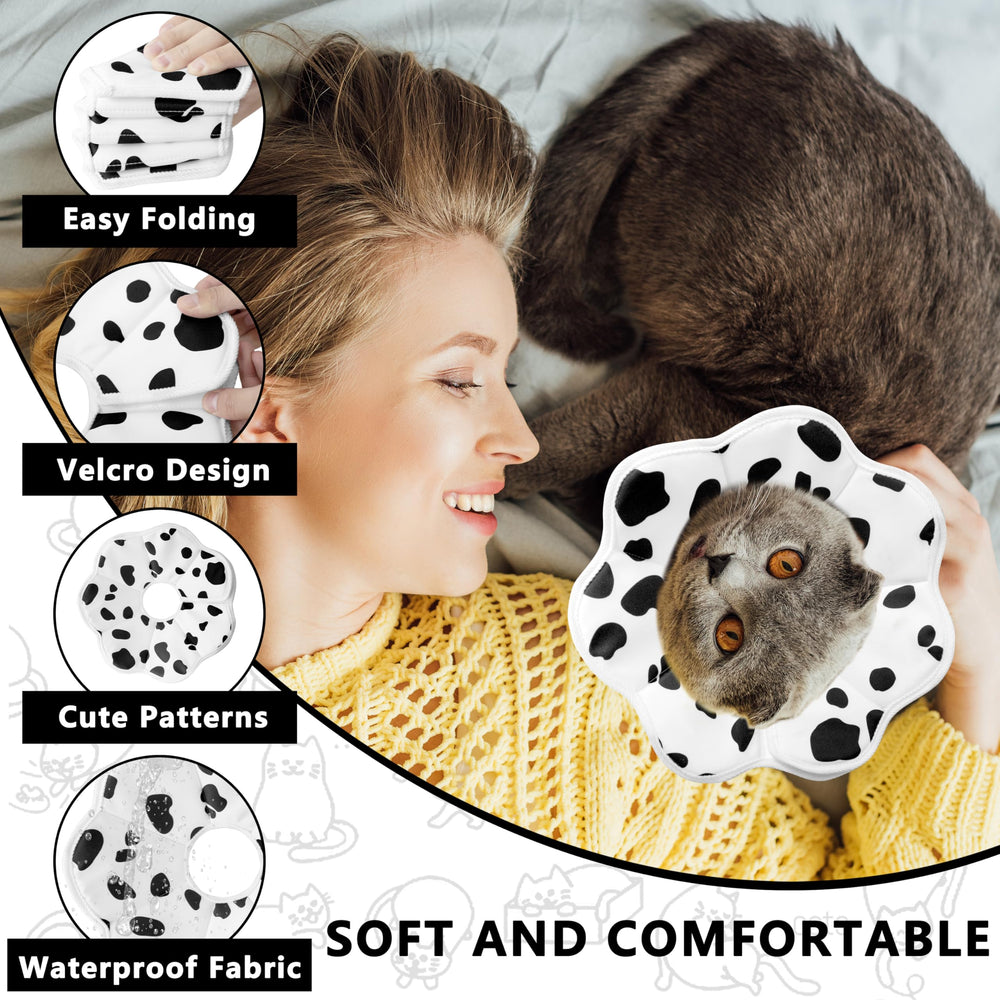 Maiiu soft adjustable cat cone collar milk x-small side profile shows lightweight protection.