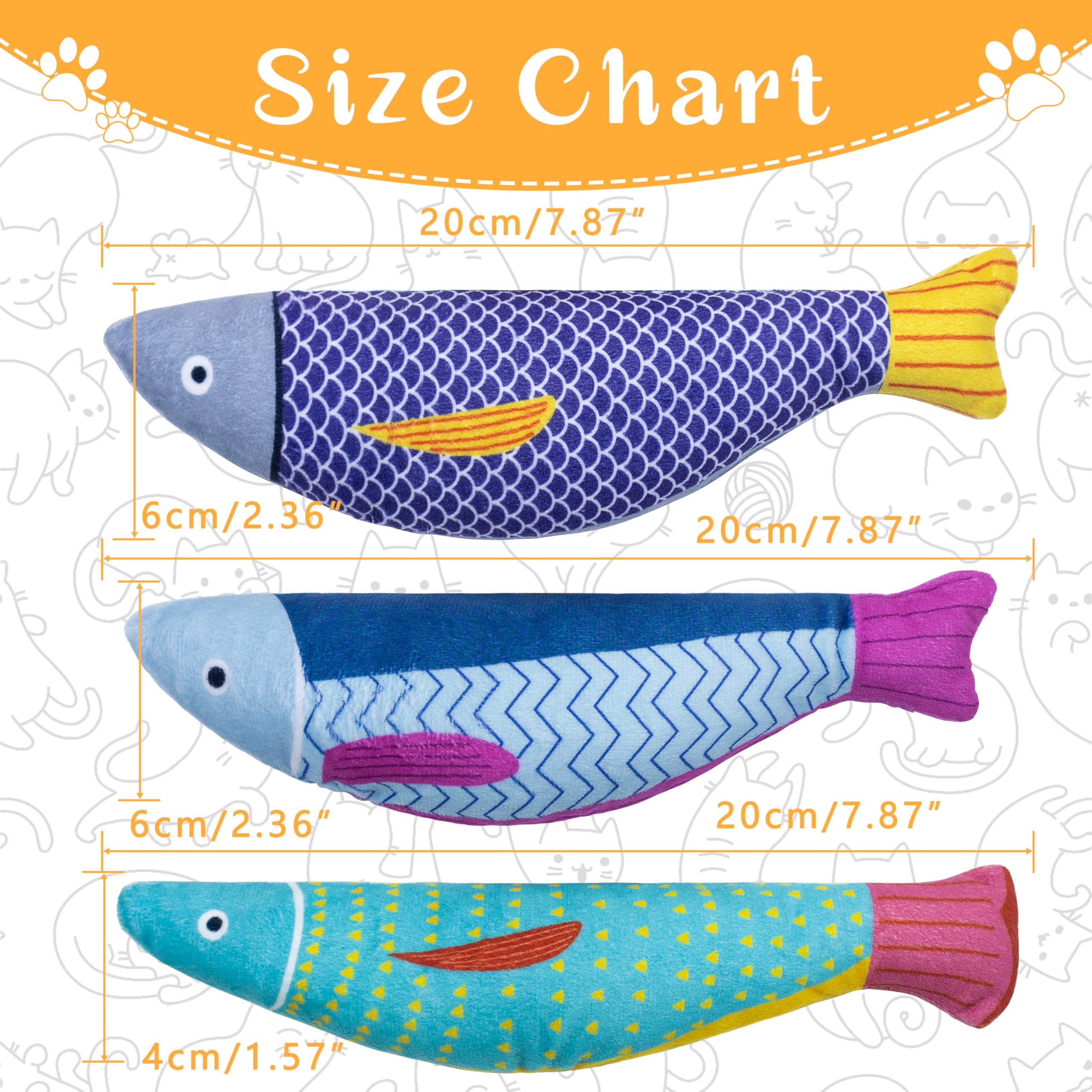 Maiiu hand-sewn catnip fish toy without glue for safety