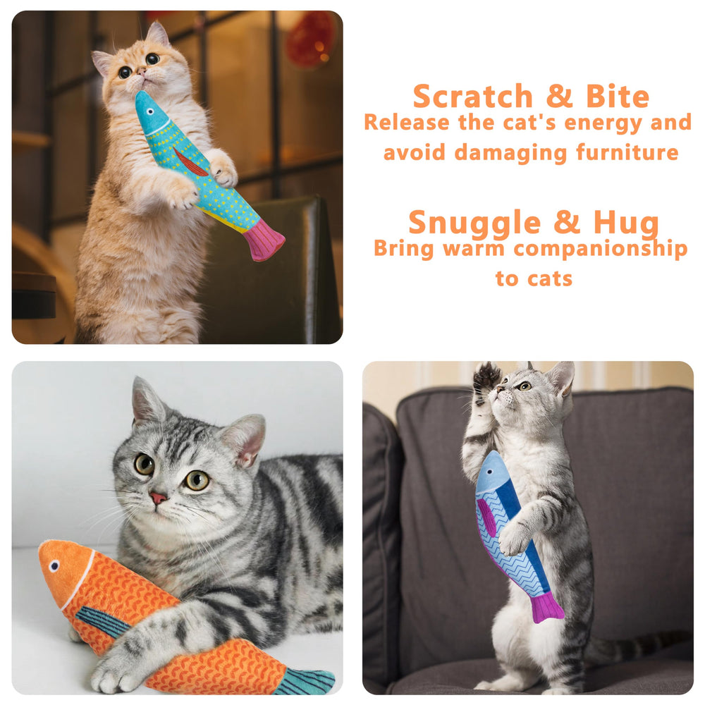Maiiu indoor-play friendly fish catnip toy promotes interaction