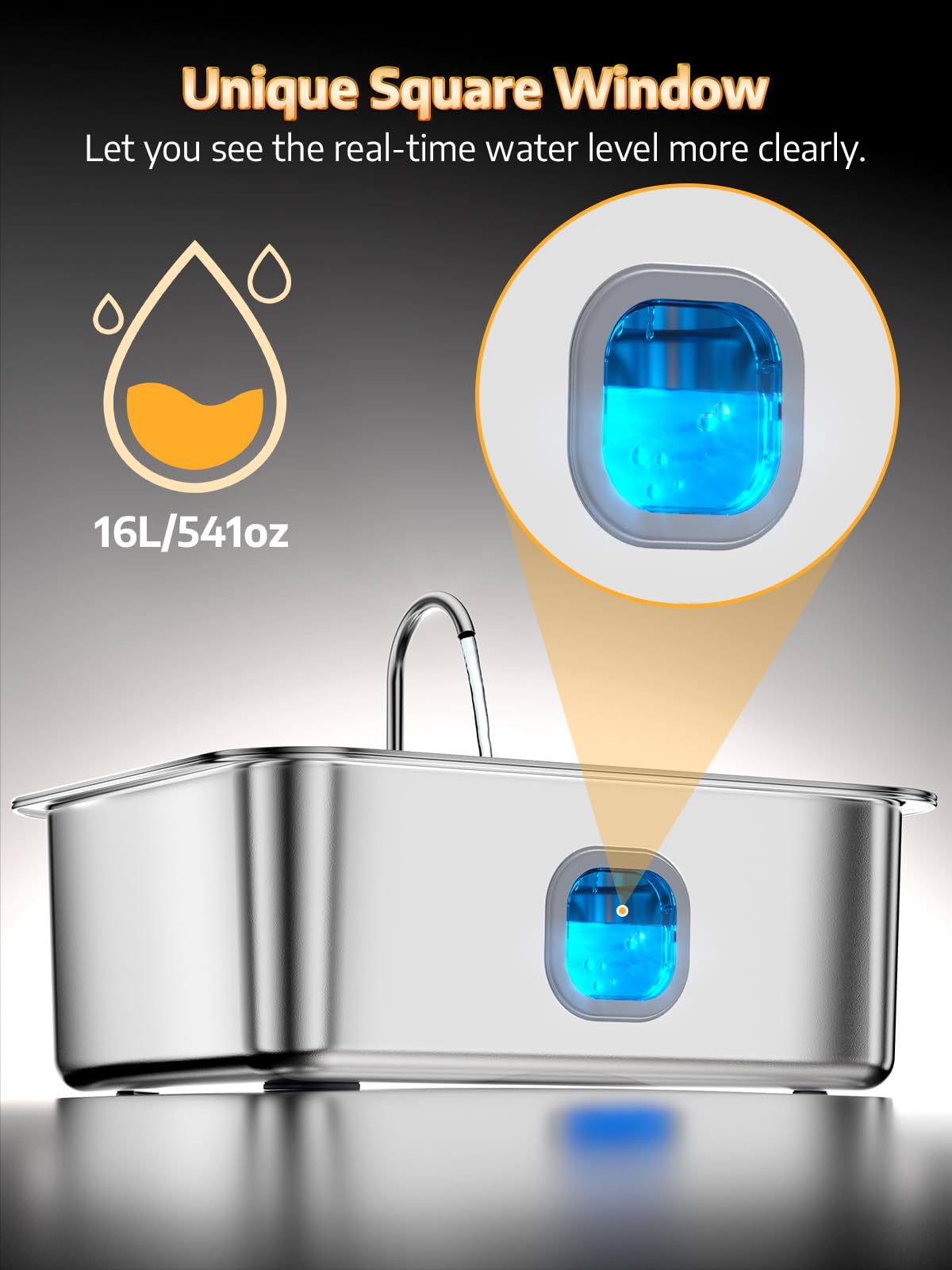 MAILOFY large-dog fountain features 50 percent deeper drinking tray reduces neck strain.