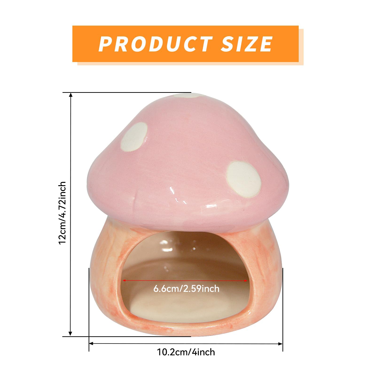Mairuker pink mushroom house side view highlights compact shelter for bettas and small tank inhabitants.
