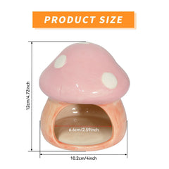 Mairuker pink mushroom house side view highlights compact shelter for bettas and small tank inhabitants.
