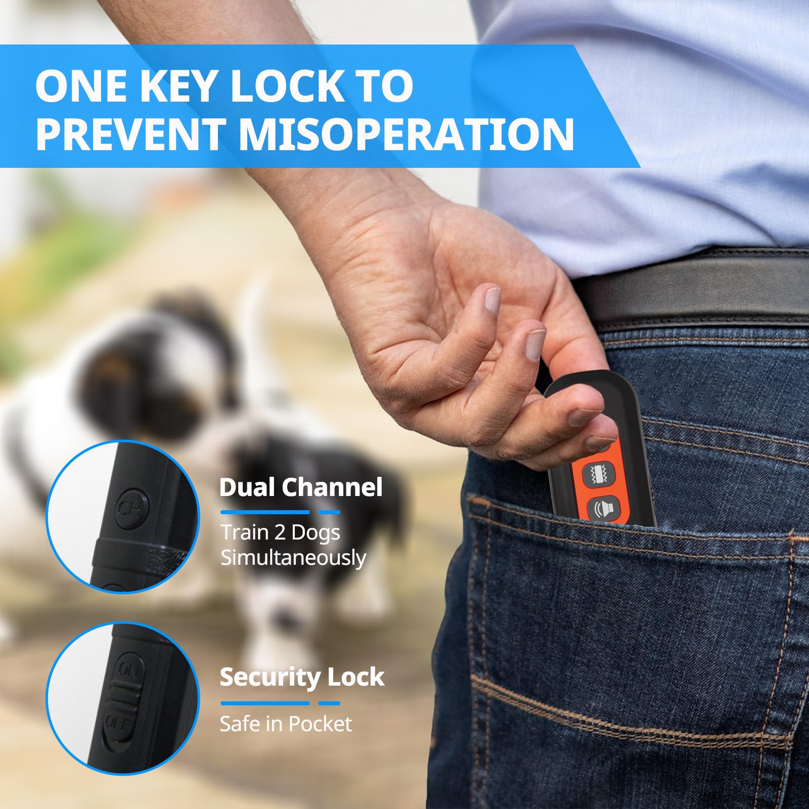 MAISOIE ultra-small dog shock collar 1900ft range supports effective training across yards and parks