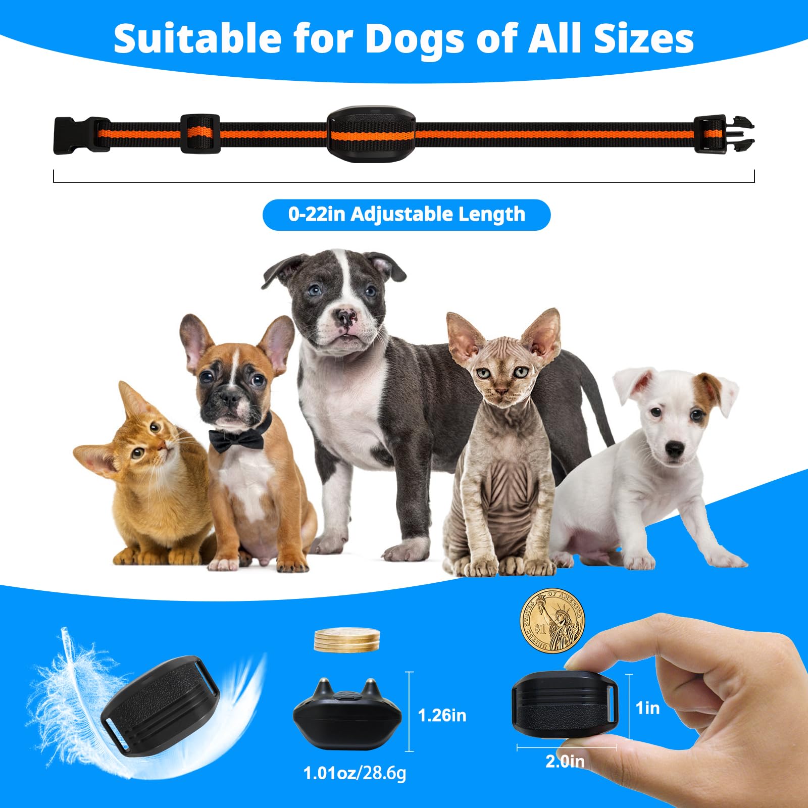 MAISOIE ultra-small dog shock collar three training modes aid gentle correction and feedback