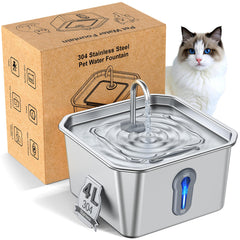 Maitmt stainless steel cat fountain shows 4L capacity for fewer refills.
