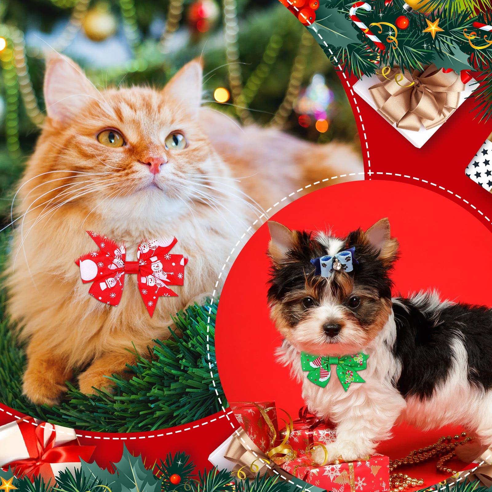 Maitys cat bow tie soft-material accessory adds grooming charm.