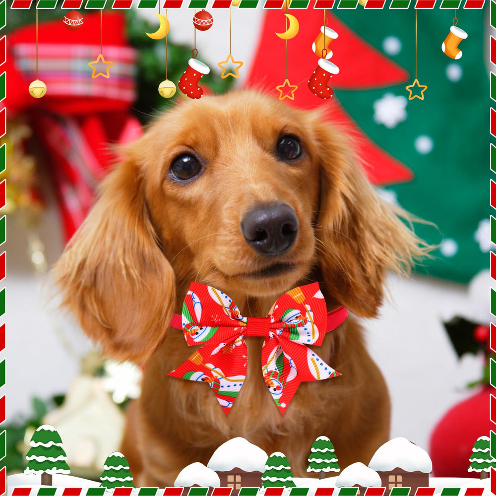 Maitys Christmas dog bow snowflake style suits winter celebrations and daily festive wear.