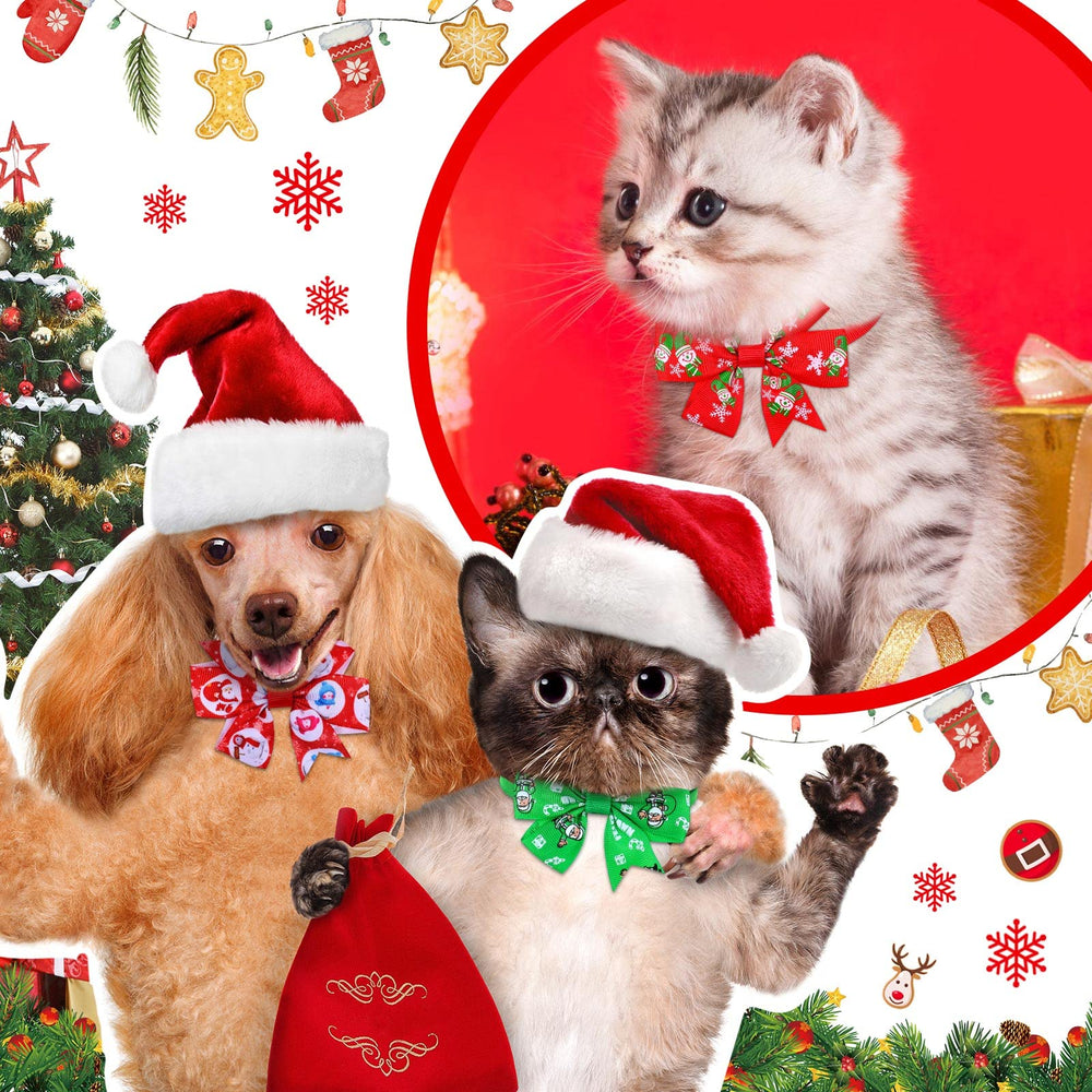 Maitys Christmas dog bow tie snowman pattern ideal for holiday outfits.