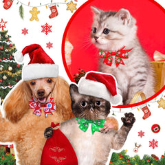 Maitys Christmas dog bow tie snowman pattern ideal for holiday outfits.