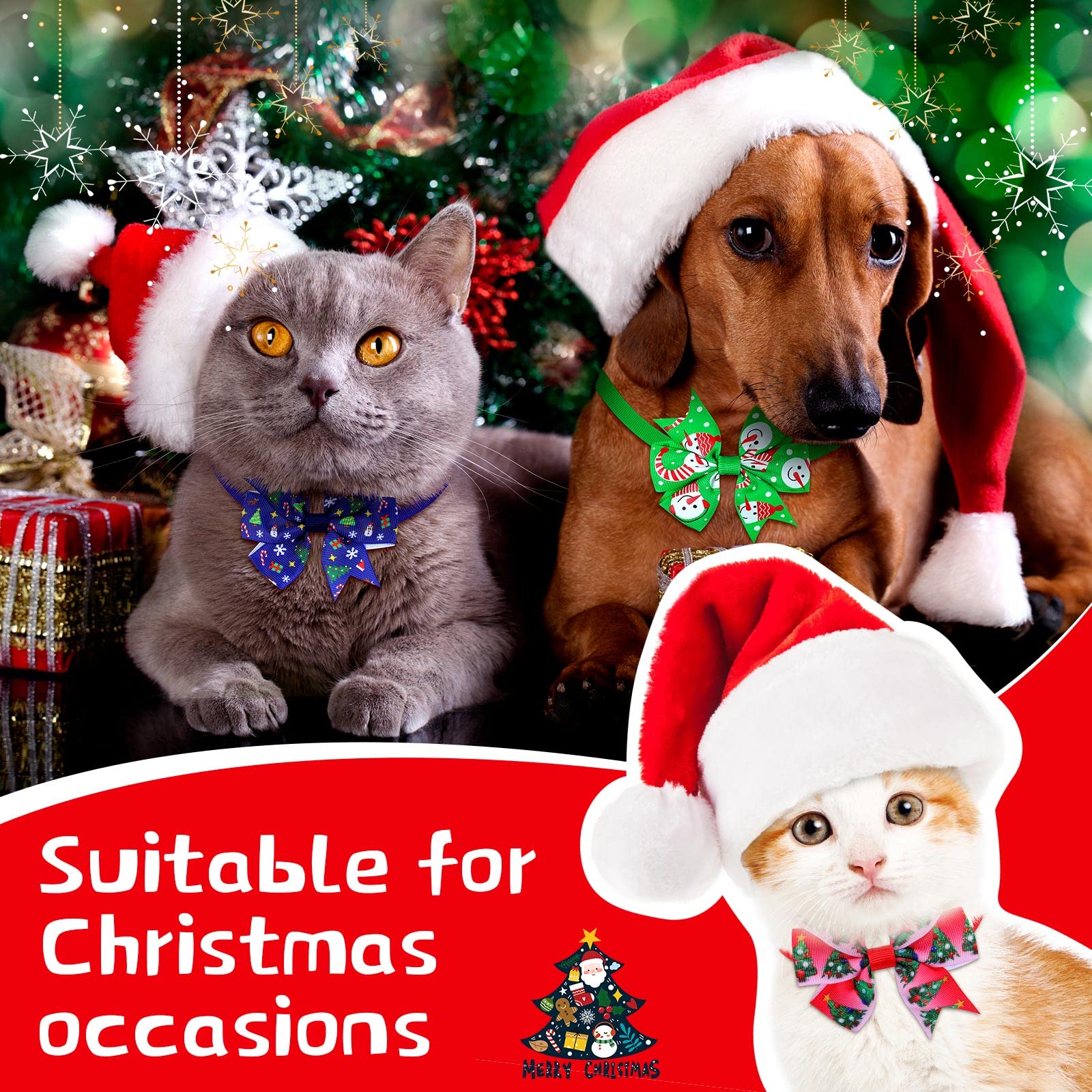 Maitys puppy bow tie soft-material fabric ensures gentle comfort.