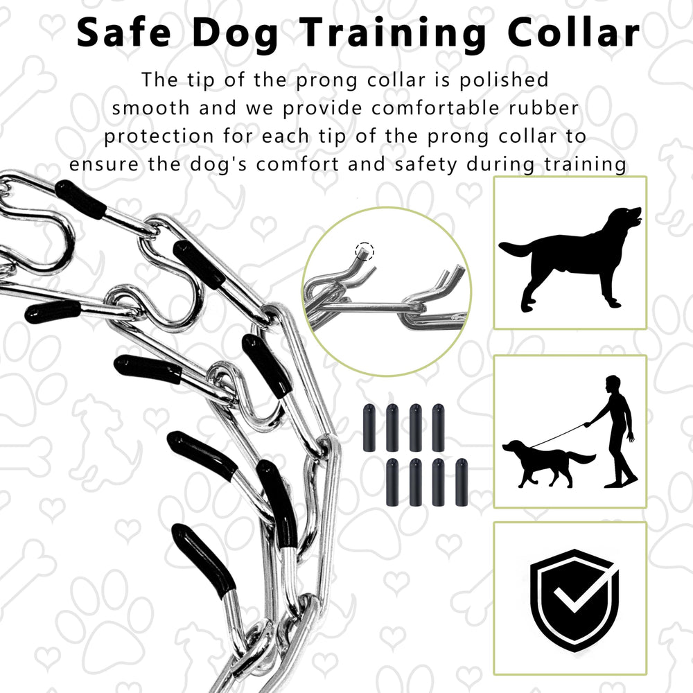 Maiiu prong collar rubber tip protection prevents skin irritation during training