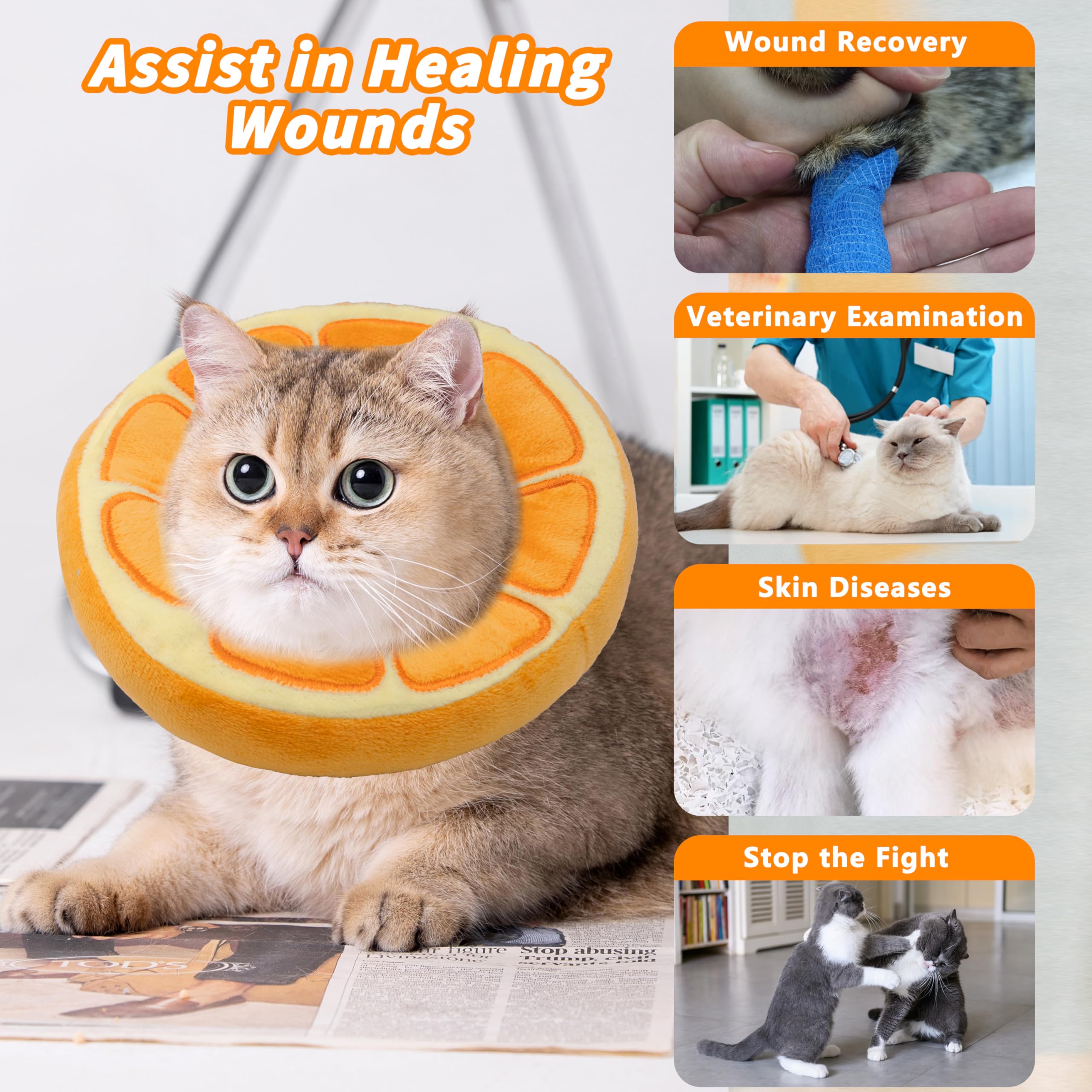 Maiiu Soft Cat Cone Collar color-varieties highlight orange option and cute design