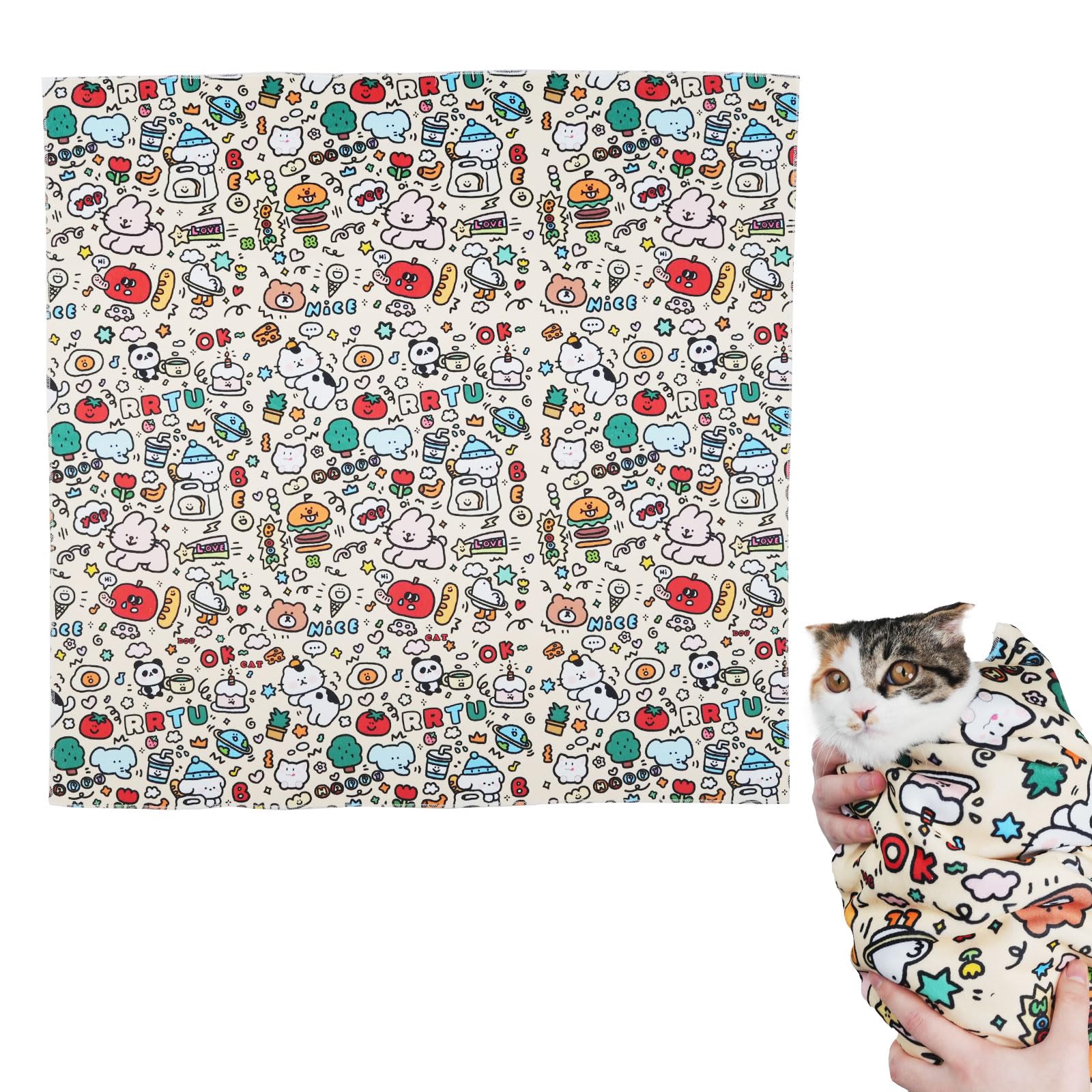 maiwoste elephant cat wrap relaxed cat during care tasks
