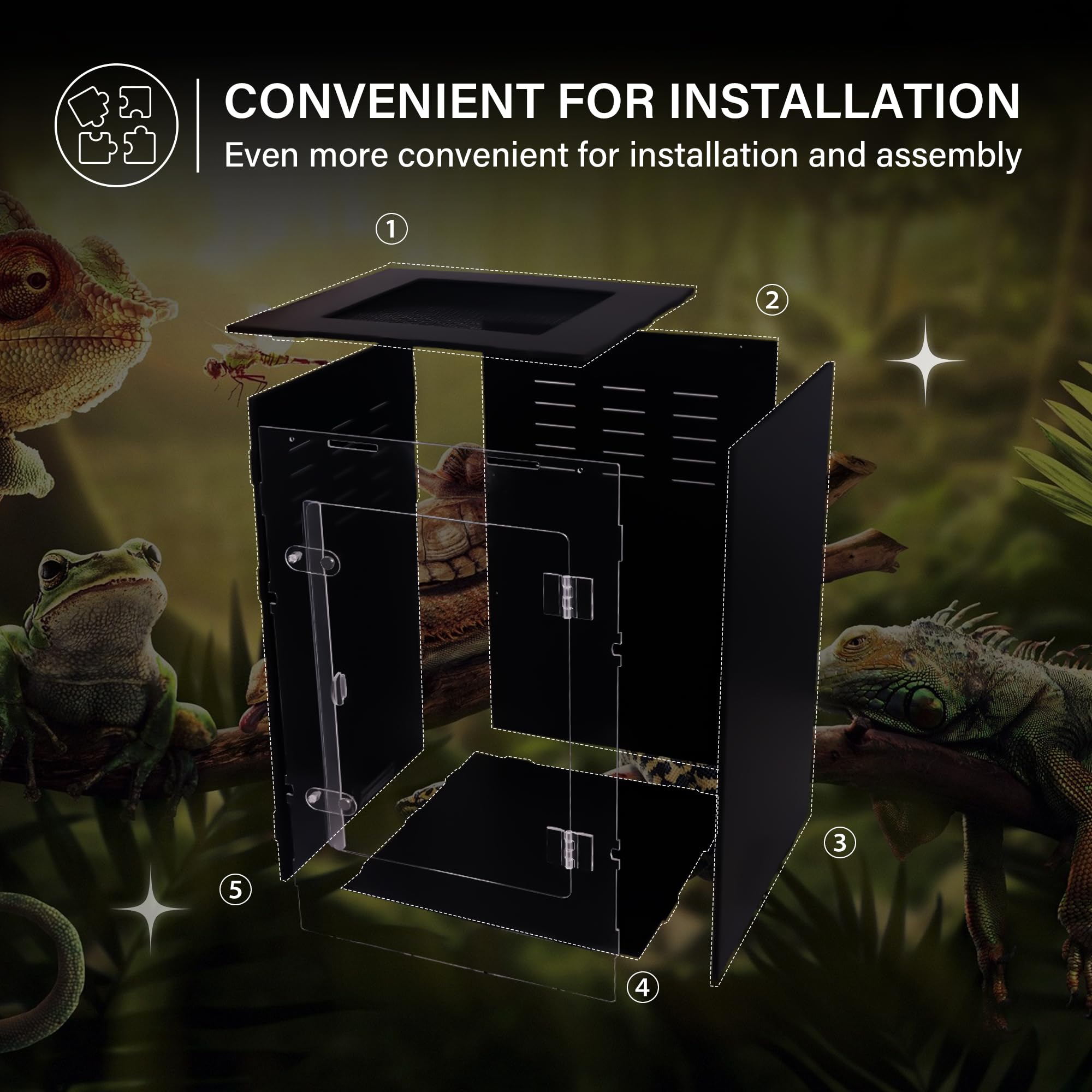 maiyuolg reptile enclosure privacy design reduces disturbances for shy pets