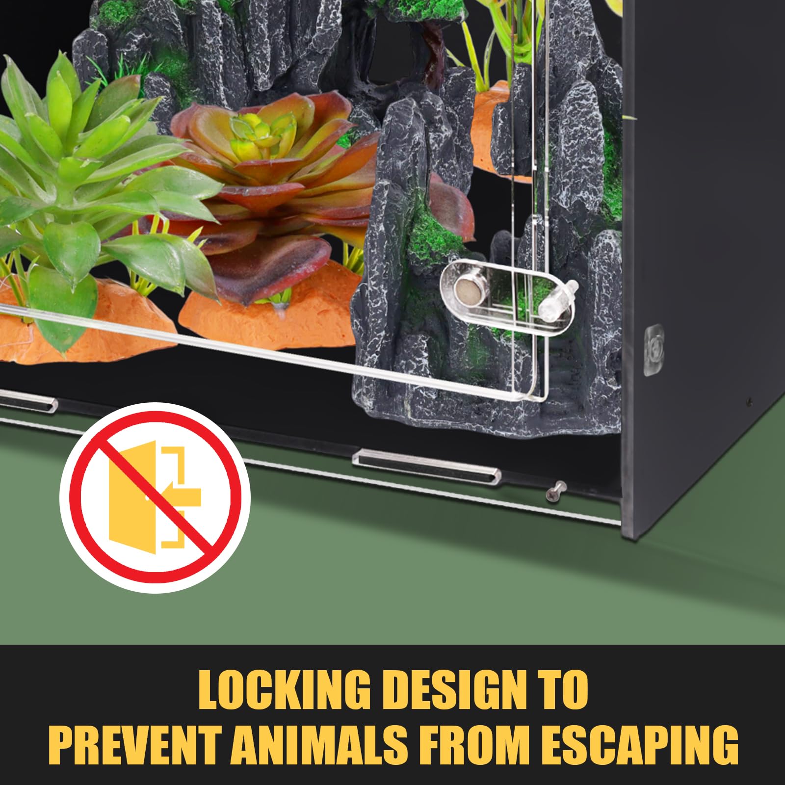 maiyuolg reptile tank 12x12x18 habitat-setup illustrates privacy and natural den