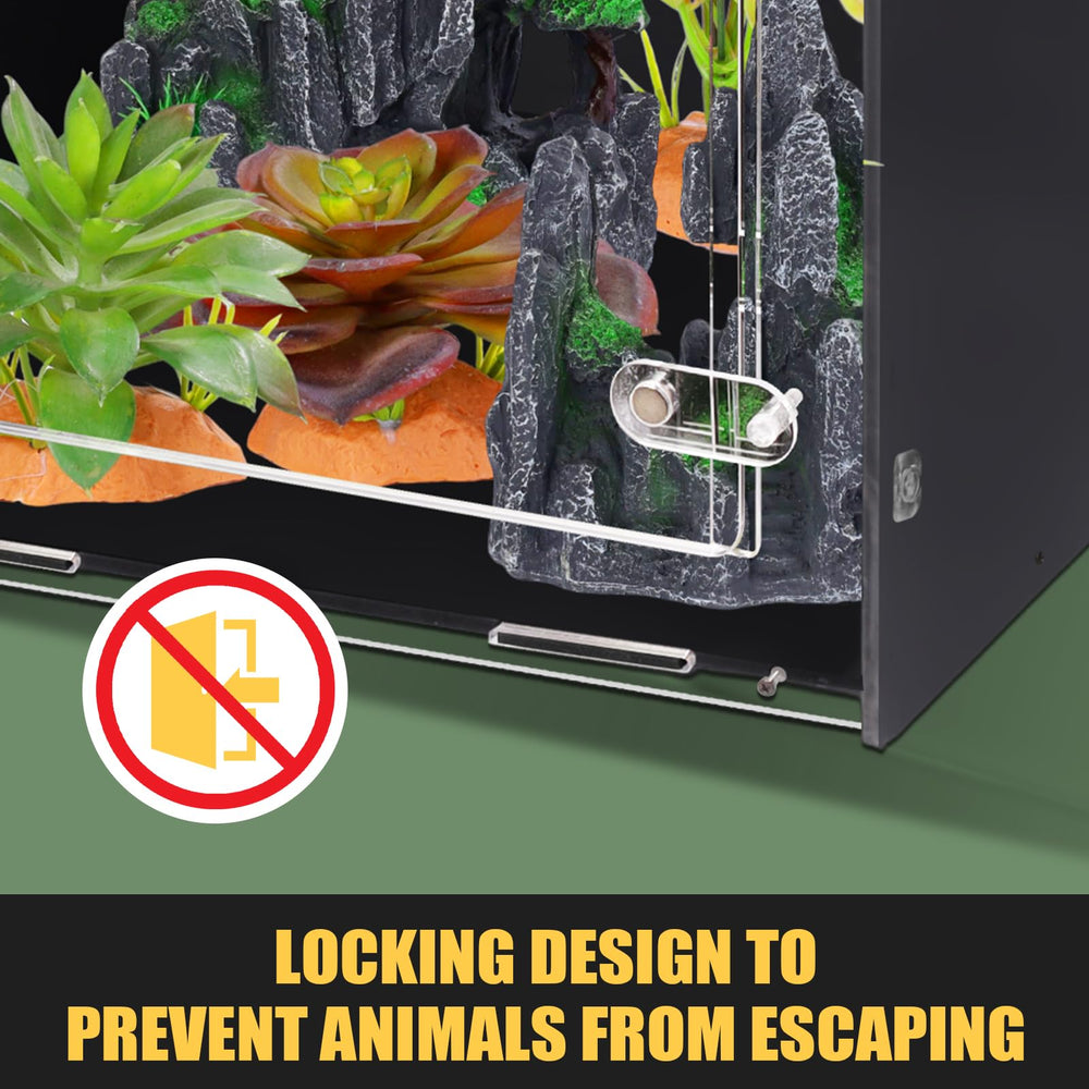 maiyuolg reptile tank 12x12x18 habitat-setup illustrates privacy and natural den