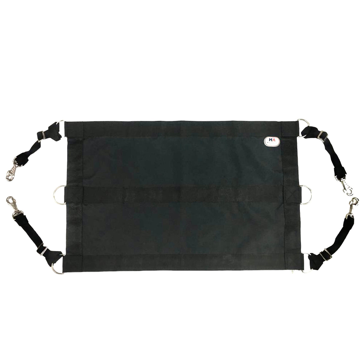 Majestic Ally 1200D stall guard side view shows secure containment with adjustable straps.