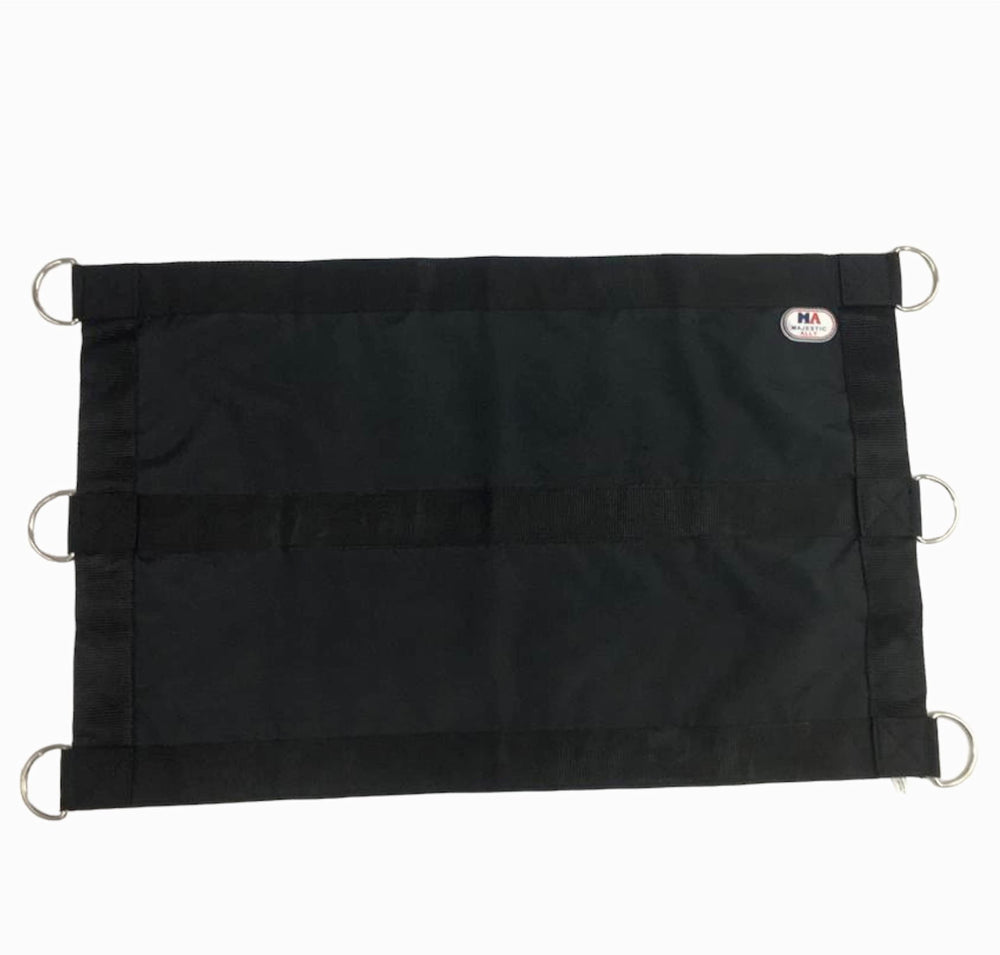 Majestic Ally replaceable straps extended to fit varied stall sizes for flexibility.