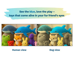 Majestic Pals crinkle fabric detail blue texture supports sensory enrichment during play