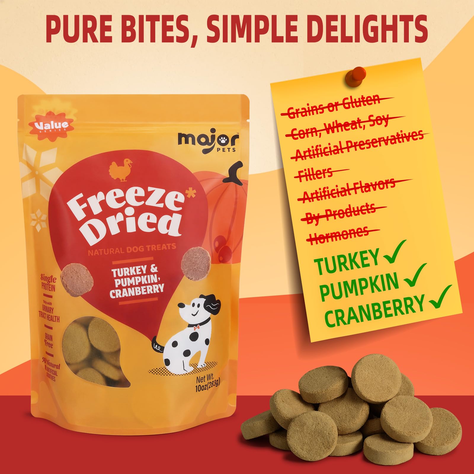 MAJOR PETS USA-made dog treats in resealable pouch for freshness