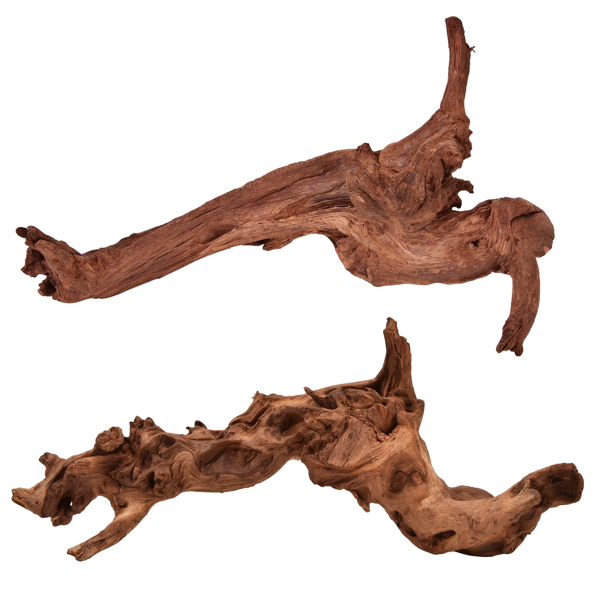Majoywoo driftwood 12-18 inch two-piece set adds natural aquarium decor for large tanks.
