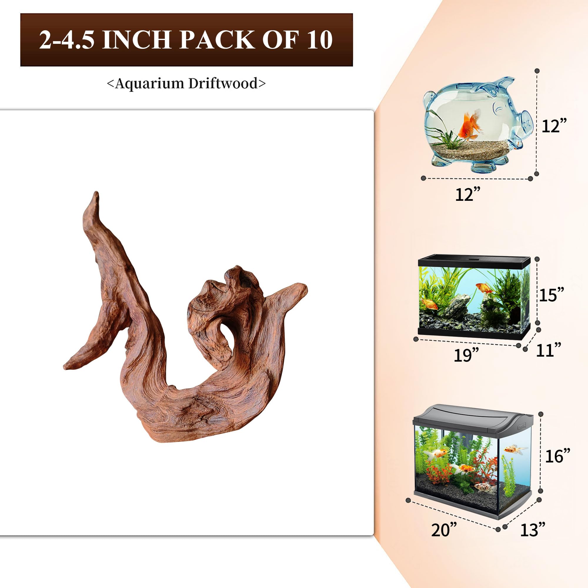 majoywoo driftwood branch aquarium setup shows versatile tank decor for habitats