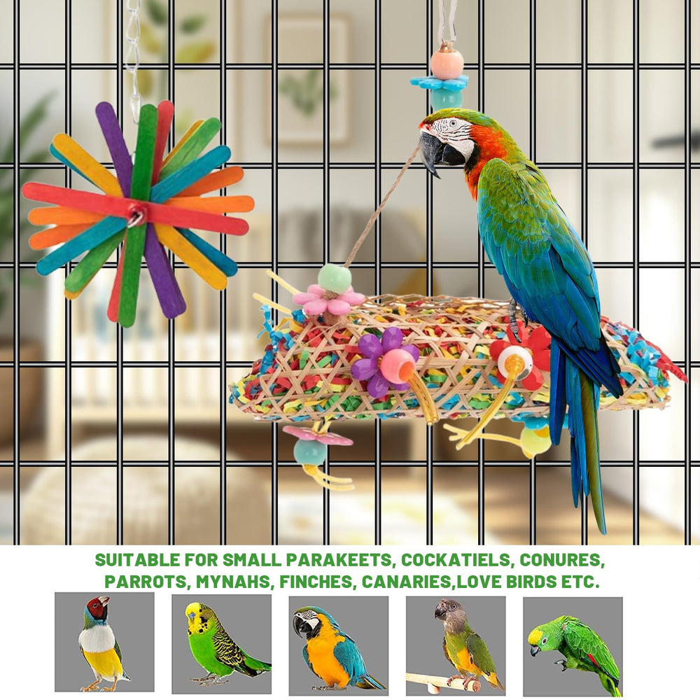 MAJUSTA bird ladder toy adds climbing fun for parakeets and cockatiels.