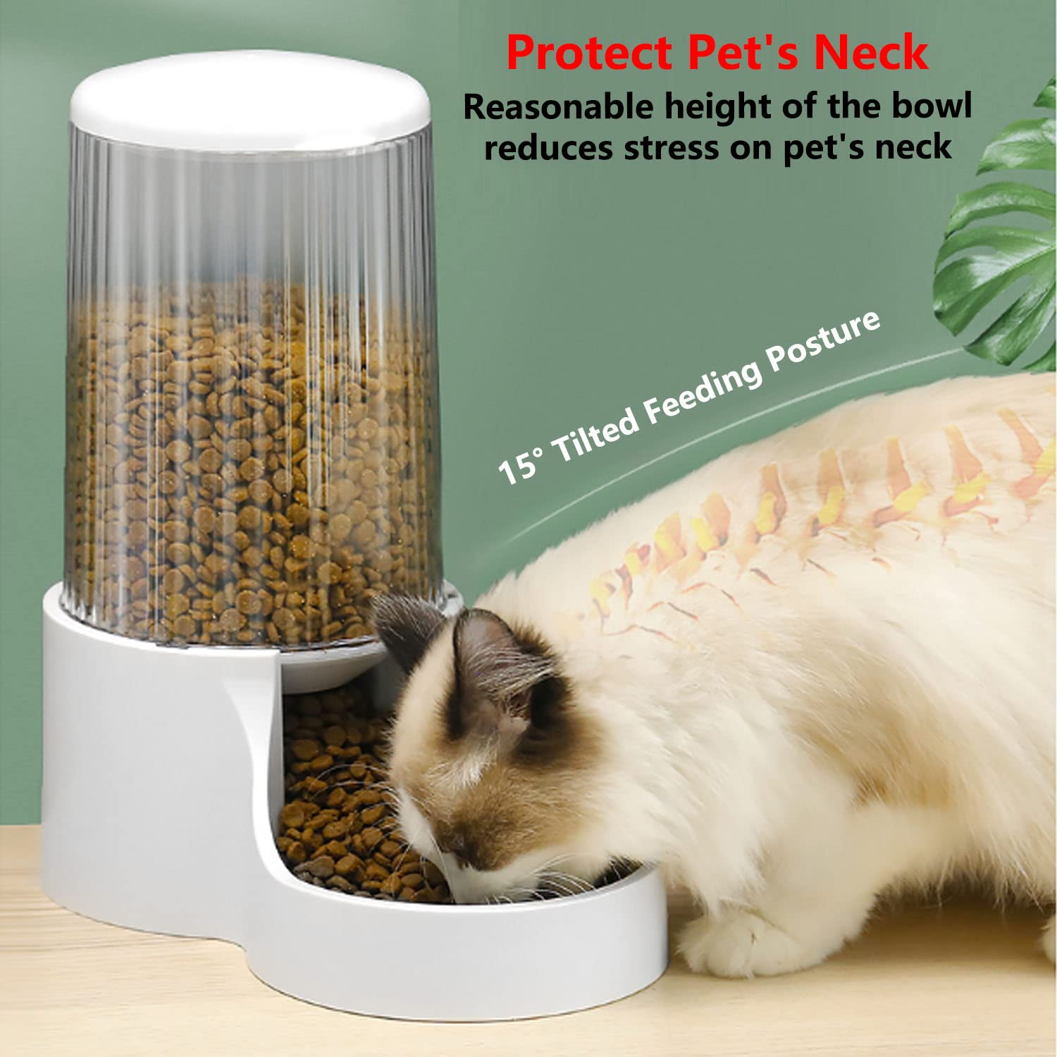 Makikuser Automatic Cat Feeder 3.8L capacity fits multiple daily meals