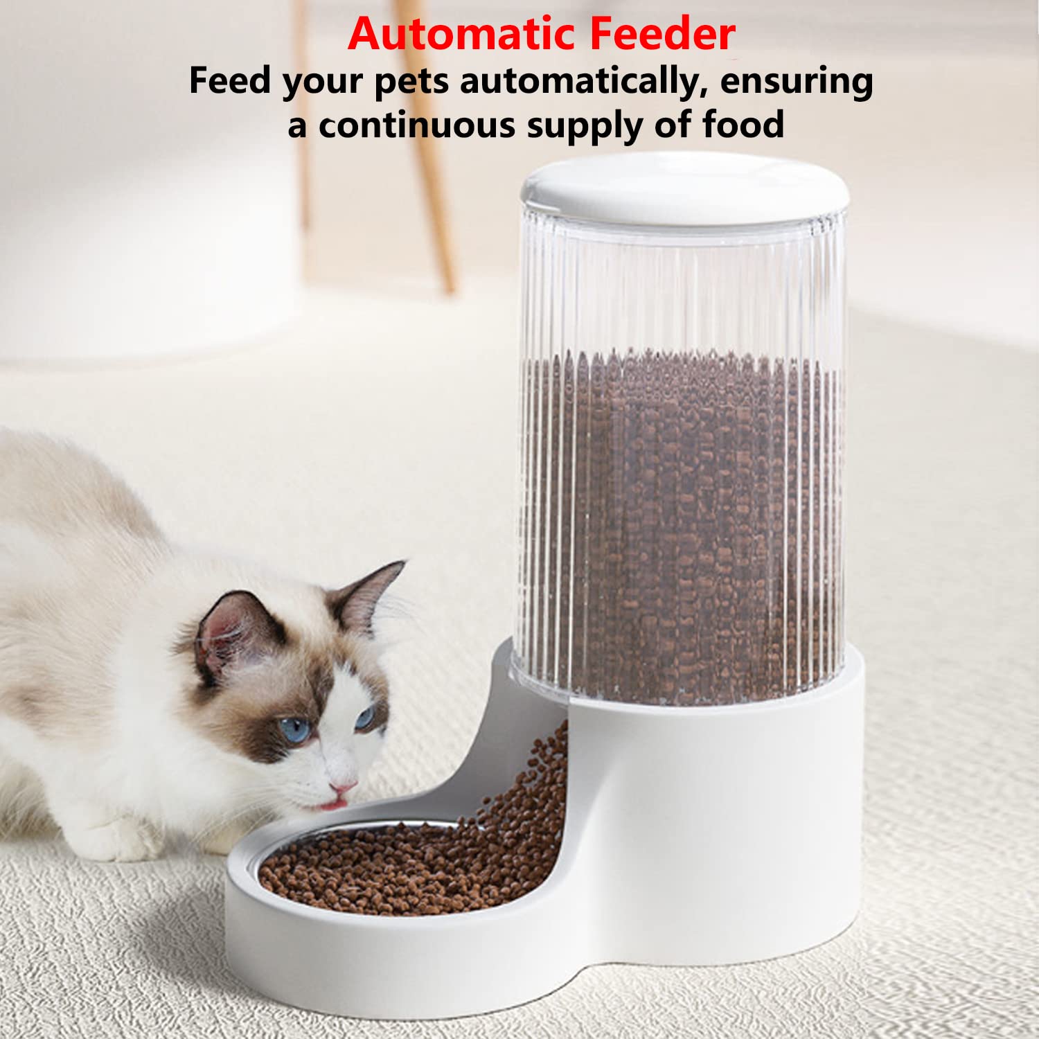 Makikuser Automatic Cat Feeder stainless steel bowl resists stains and cleans easily