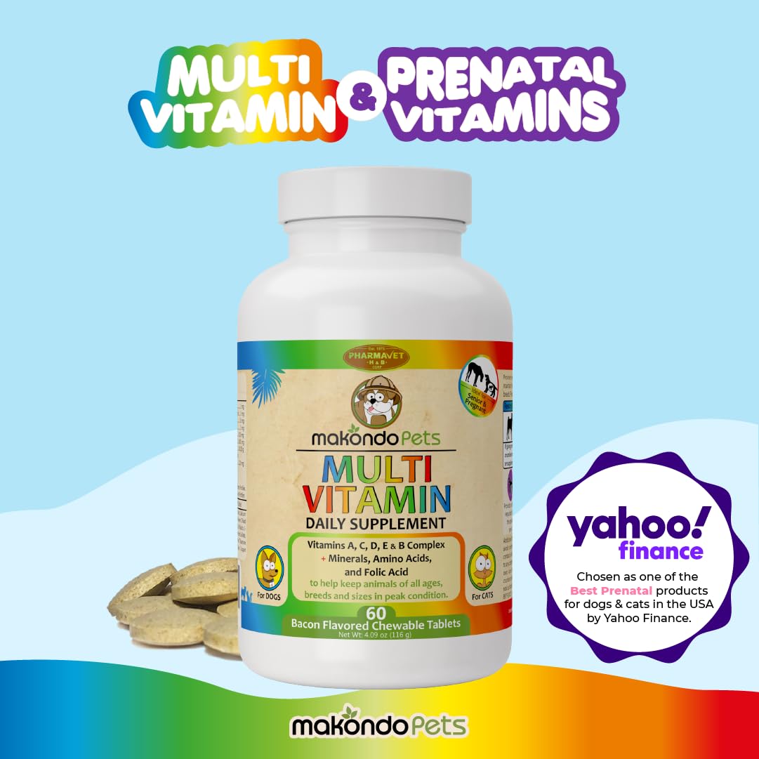 Makondo Pets prenatal vitamins powder ready to mix into dog meals.