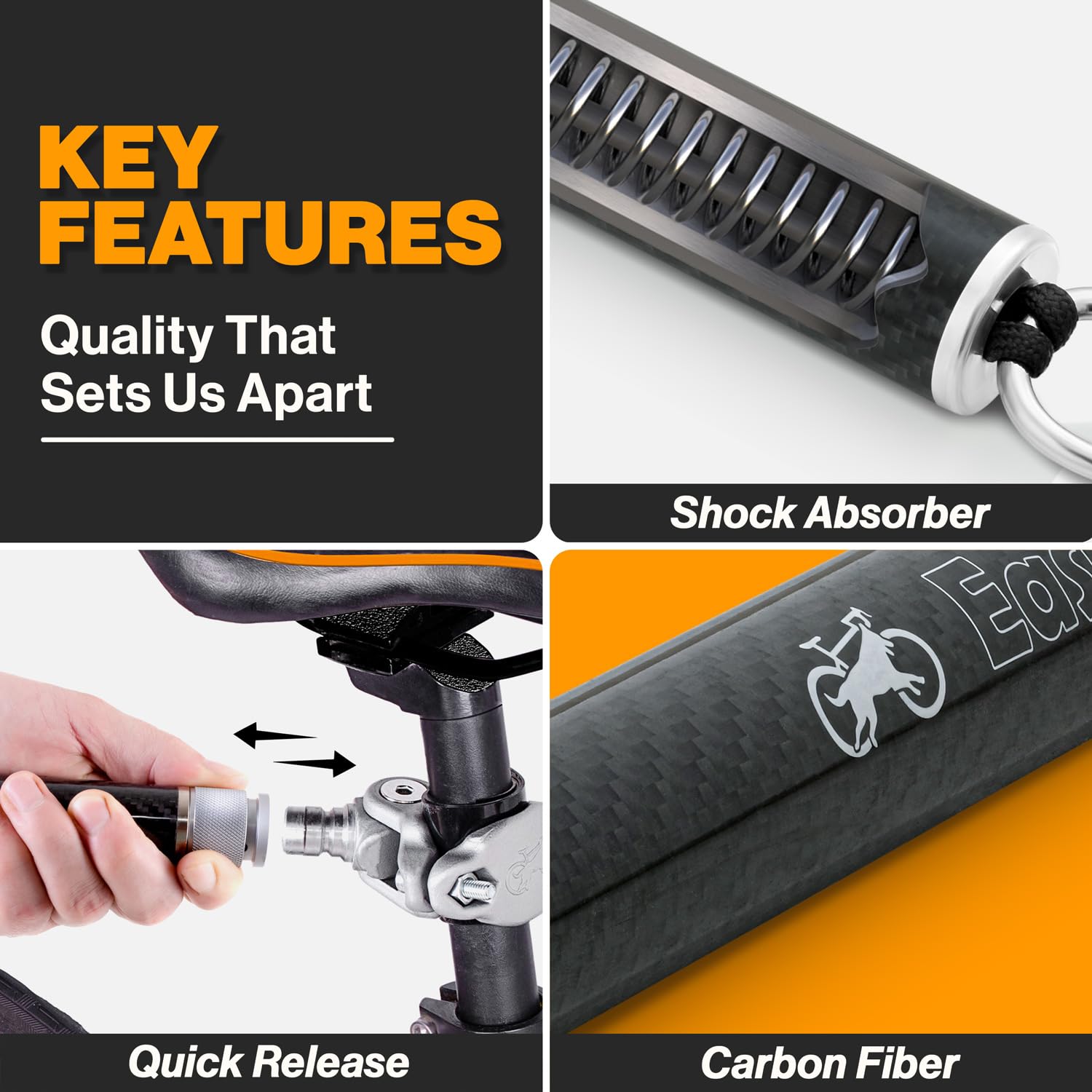 Malabi quick-attach dog bike mount enables fast secure setup.