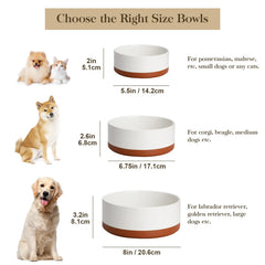 MALACASA ceramic dog bowl with 6-cup capacity ideal for substantial meals.