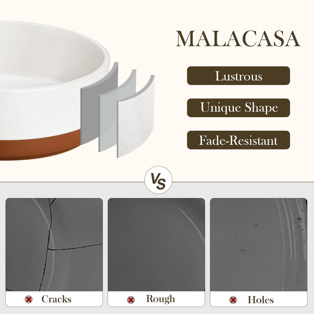 MALACASA ceramic bowl is dishwasher-safe for quick cleanup.