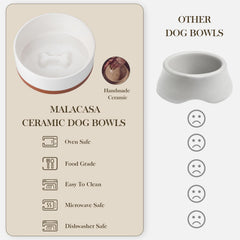 MALACASA dog bowl bone imprint bottom adds unique design detail to meals.