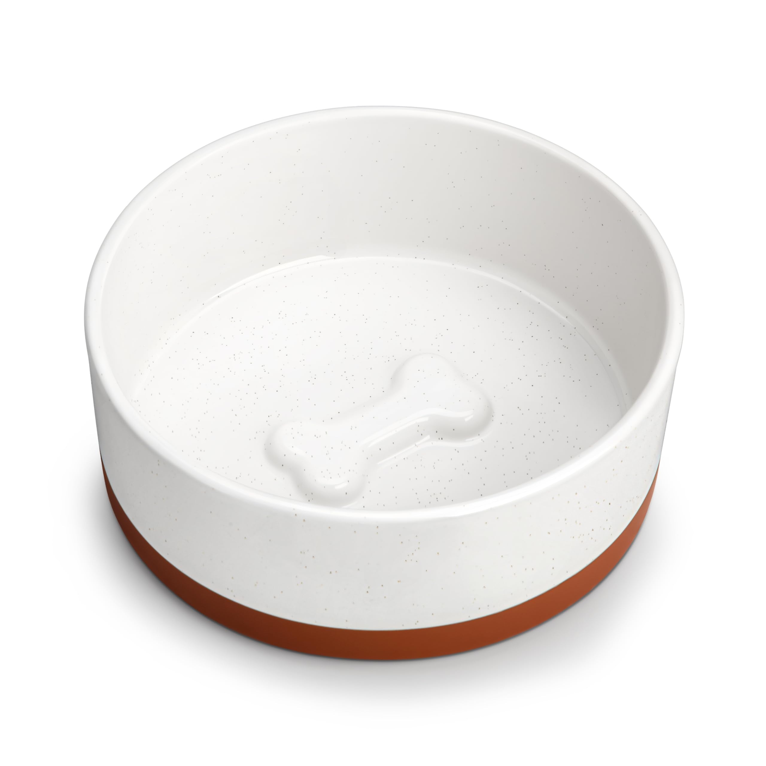 MALACASA dog bowl top view shows 3.5 cup capacity for medium dogs, durable ceramic.