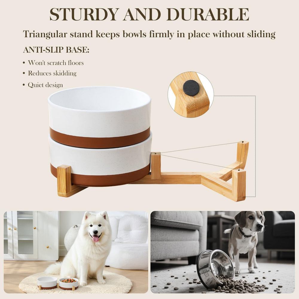 MALACASA double-bowl design shows food and water separation for organized meals