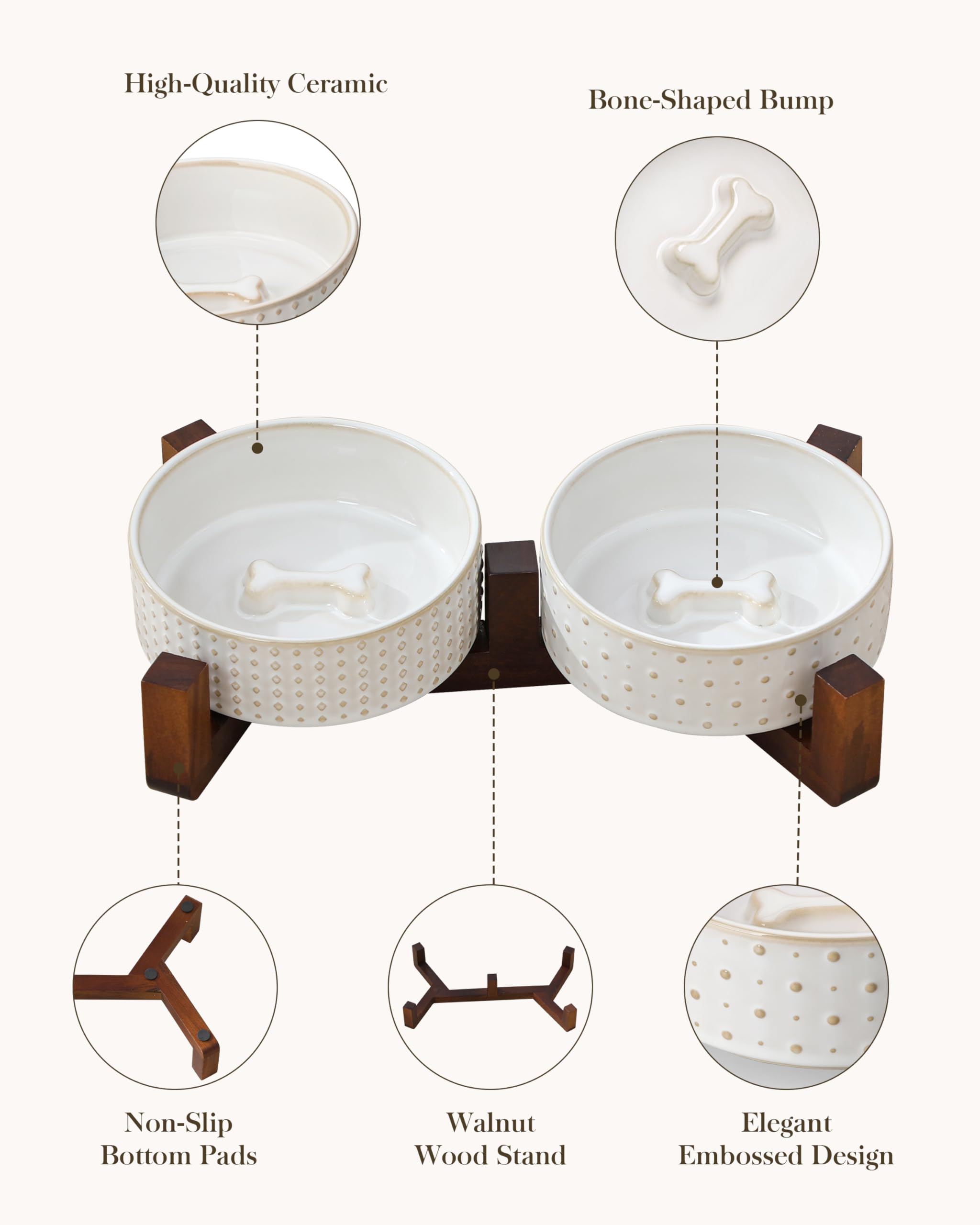MALACASA elevated feeding stand positions bowls at a comfy height.
