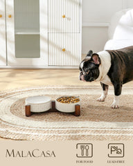 MALACASA embossed rhombic pattern on bowls adds elegant detail.
