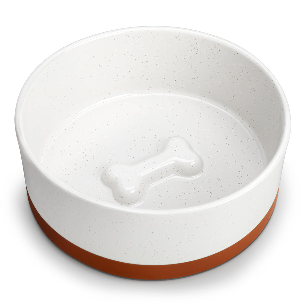 MALACASA large-breed dog bowl, 8in diameter, ample feeding space for big dogs.