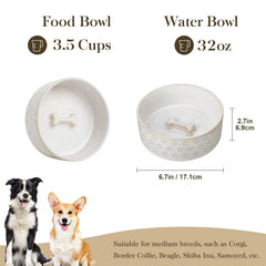 MALACASA Lydia dog bowl features cloverleaf pattern for elegant feeding